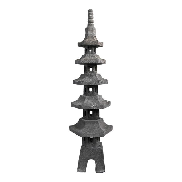 Vintage Lava Stone Garden Pagoda For Sale