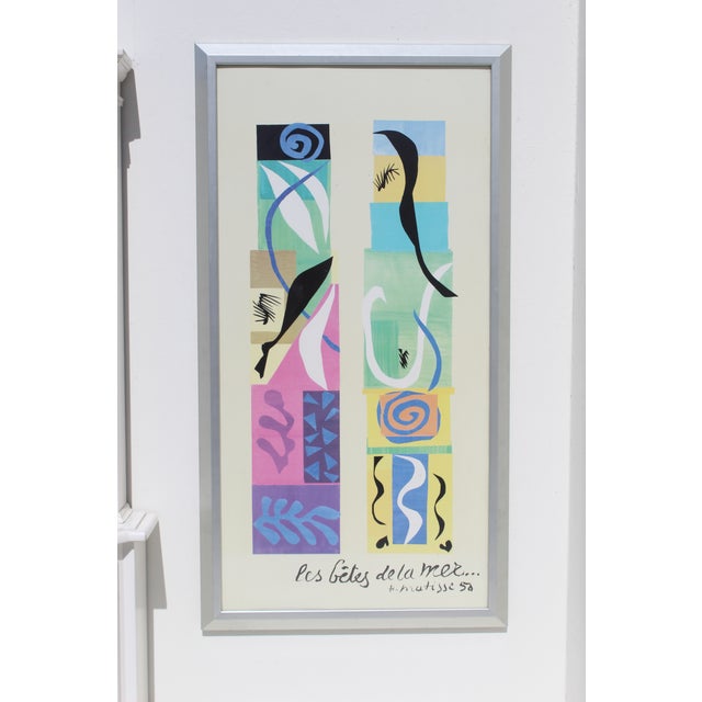 Paper 20th Century Modern Matisse Poster With Brushed Silver Frame For Sale - Image 7 of 7