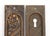 Antique Eastlake style recessed pocket door pulls made of brass with a patina finish. The original mounting screws are not...