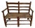 Antique American Ladderback Rush Seat Bench For Sale