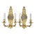 Late 20th Century French Neoclassical Empire Style Gilt Bronze Two Light Wall Sconces W. Mirrors - a Pair For Sale