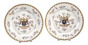 Armorial Porcelain Plates from Edmé Samson & Cie, 1890, Set of 2