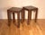 Mid-Century vintage pair of Henredon Chinese Chippendale-style mahogany side tables featuring burl wood center tops,...