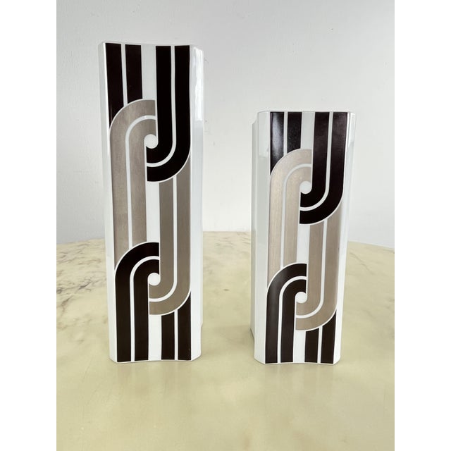 Ceramic German Ceramic Vases by Hermann Schwahn for Hutschenreuther, 1970s, Set of 2 For Sale - Image 7 of 15