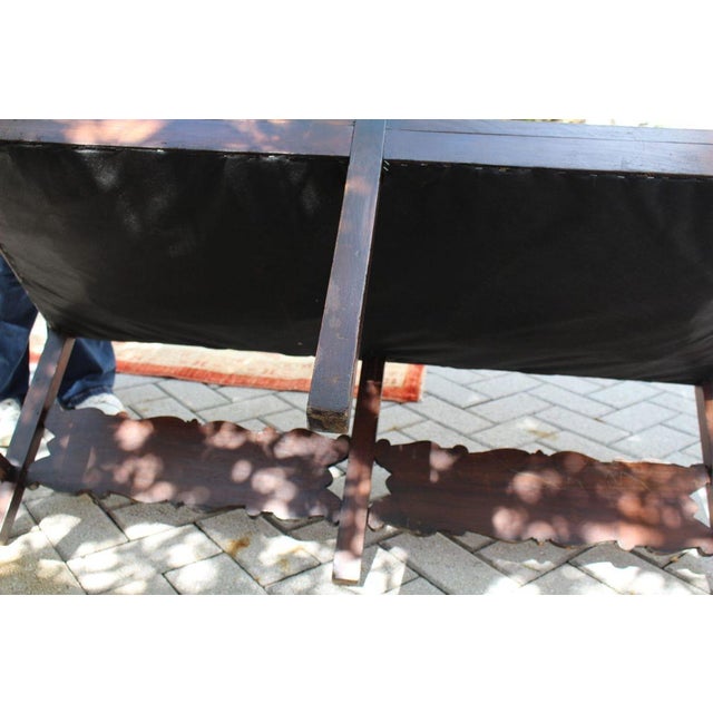 Antique Italian Carved Walnut Upholstered Bench, C. Late 1800s For Sale - Image 11 of 11