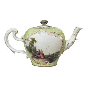 18th Century German Decorated Meissen Teapot