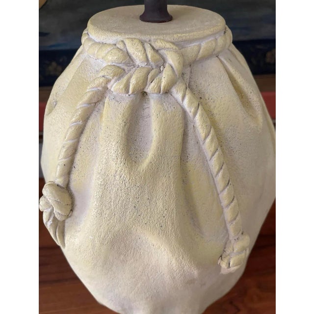 Yellow Vintage Raymor Plaster Paper Bag Lamp For Sale - Image 8 of 10