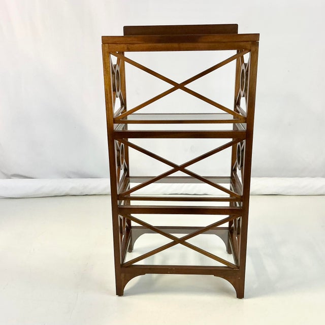 1980s Vintage Hollywood Regency Contemporary Target Design Etagere Display Case, After McGuire For Sale - Image 12 of 16