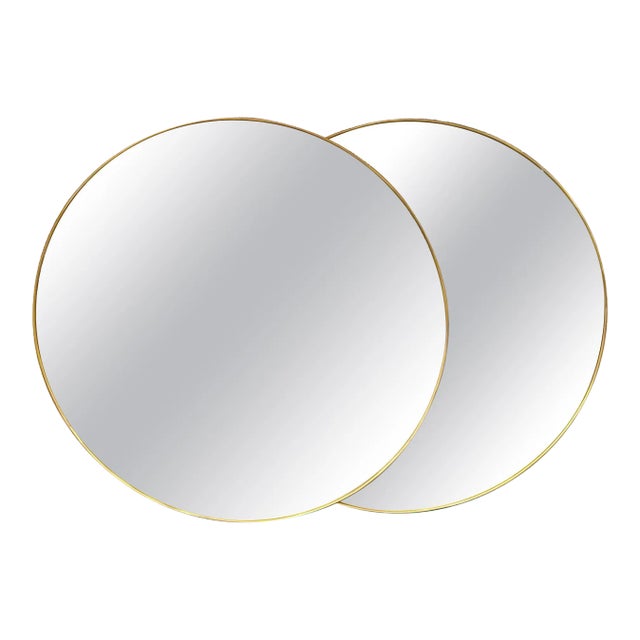 Early 21st Century Decorative Italian Round Brass Mirrors For Sale