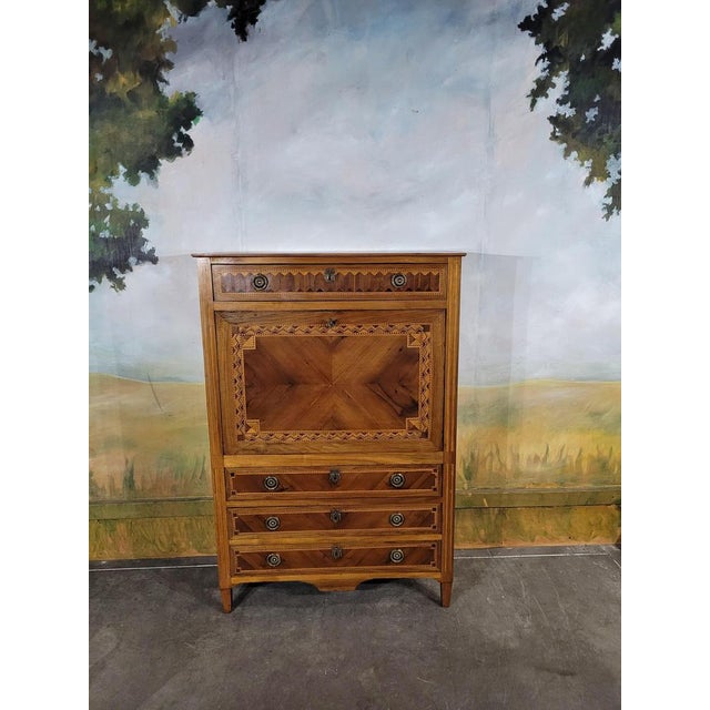Louis Xvi Period Secretary in Marquetry For Sale - Image 13 of 13