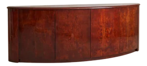 1990s Italian Convex Sideboard in Lacquered Tobacco Goatskin Attributed to Aldo Tura
