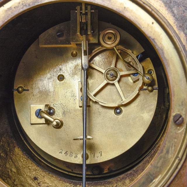 Mid 19th Century Bronze Mantel Clock With Deadbeat Escapement For Sale - Image 10 of 10