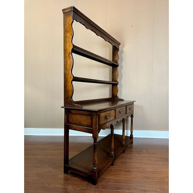 Antique English Dresser Sideboard Plate Rack Potboard Jacobean Tiger Oak C1900 For Sale In Dallas - Image 6 of 18