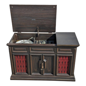Mid-Century Record Player & Radio Cabinet Vintage Zenith Stereo Console , 1970s