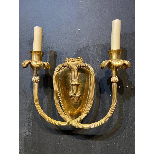 Traditional 1920’s Caldwell Bronze Sconces - a Pair For Sale - Image 3 of 7