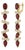 Modern Geometric Garnet Drop Earrings, Silver, Gold, Pair For Sale