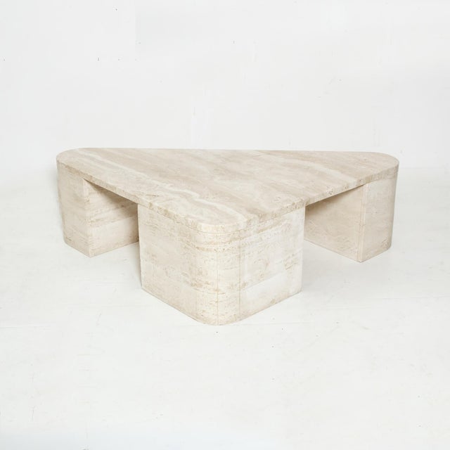 1970s Triangular Travertine Table, 1970s For Sale - Image 5 of 18