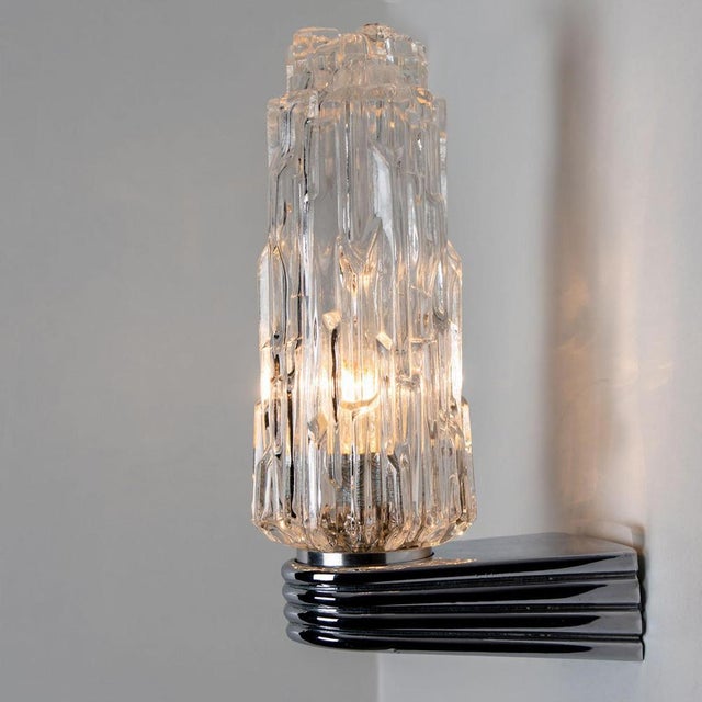 Vintage Chrome and Clear Glass Sconce, 1960 For Sale - Image 4 of 18
