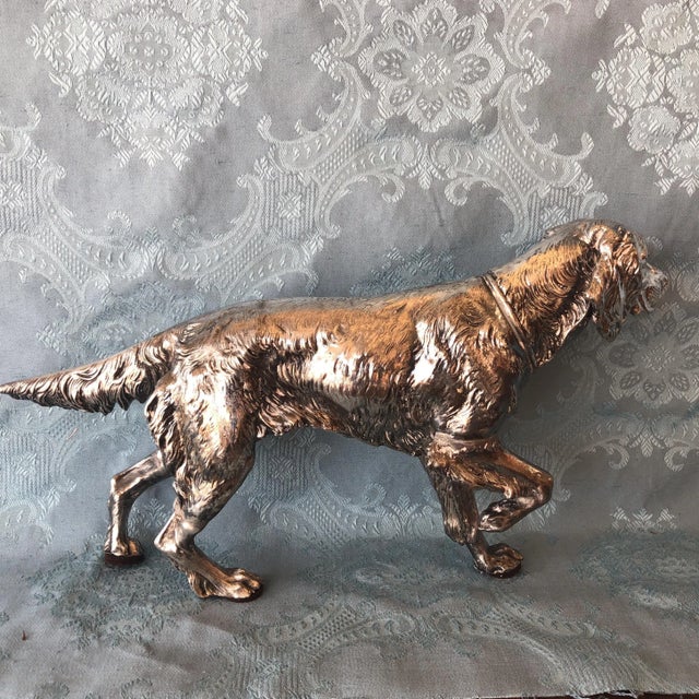Jennings Bros. 1910s Figurative Jennings Brothers Silver Plate Hunting Dog Figurine For Sale - Image 4 of 11