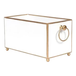 Modern Transitional Style Rectangular Cachepot For Sale