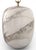Contemporary Italian Handblown Faux Alabaster Glass Pendant With Brass Chain and Fittings For Sale - Image 3 of 18