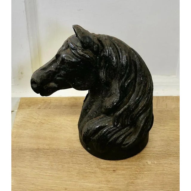 Vintage Cast Iron Half Horse Head For Sale - Image 5 of 7
