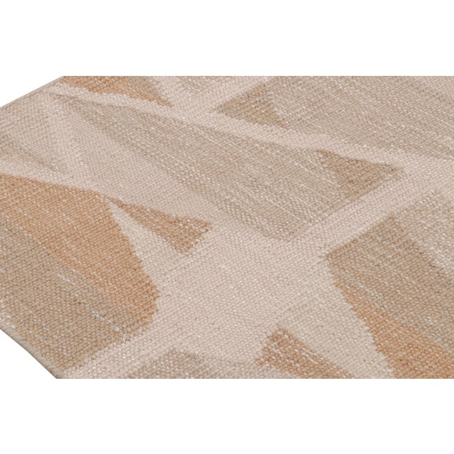 Rug & Kilim’s Scandinavian Style Geometric Rug in Beige, White and Terracotta 3x10 For Sale In New York - Image 6 of 8