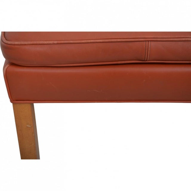 Brown 2202 Stool in Cognac Leather by Børge Mogensen, 1980s For Sale - Image 8 of 12