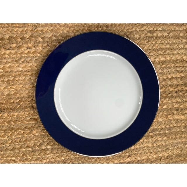 Bernardaud Limoges "Opaline Navy" Banded Chargers-/ Plates Set of 6 For Sale In New York - Image 6 of 9
