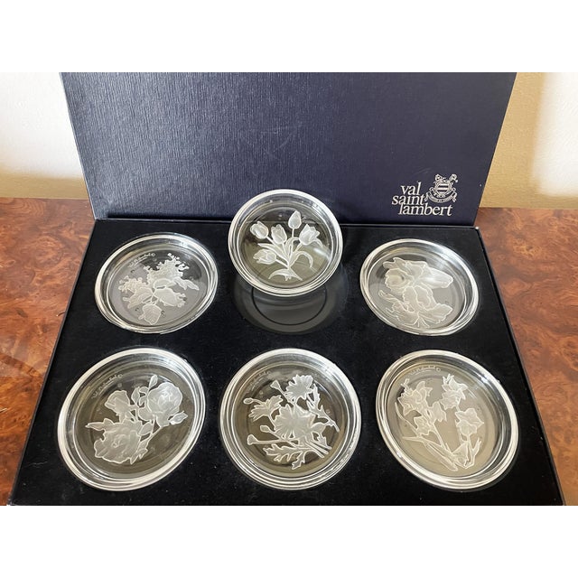 Vintage Crystal Coasters from Val Saint Lambert, 1970s, Set of 6 For Sale - Image 6 of 11