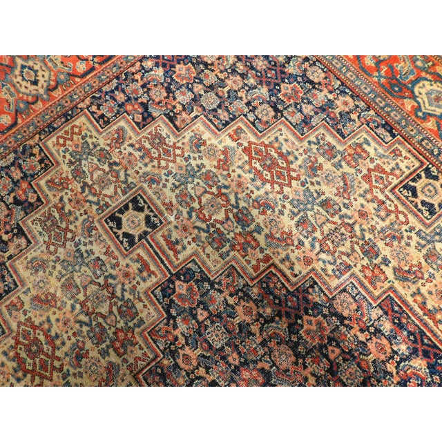 Antique Hand Knotted Persian Senneh Area Rug - 4'2"x 6'2" For Sale - Image 9 of 12
