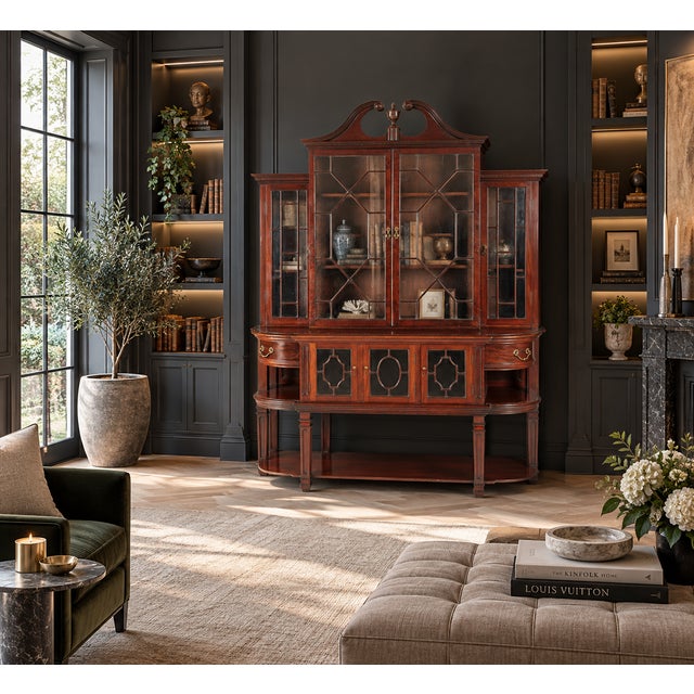 Antique Victorian Mahogany Display Cabinet, 1870 For Sale - Image 3 of 12