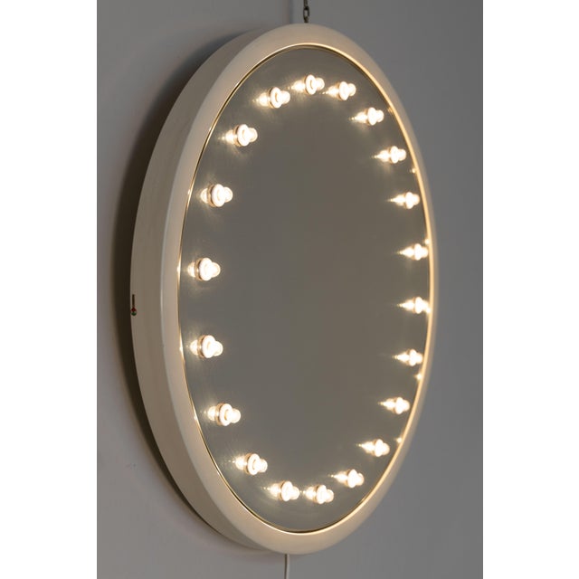 Cream Mod. 51/A Luminous Wall Mirror by Gino Sarfatti for Arteluce, 1950s For Sale - Image 8 of 15