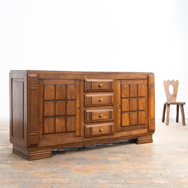 Vintage French Oak Sideboard, 1930s For Sale - Image 6 of 7