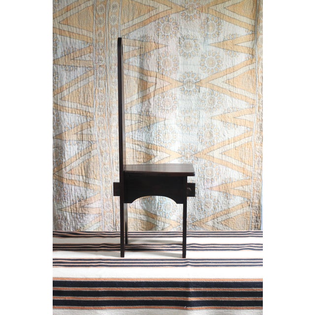 Wood 1970s Handmade Wooden "Keyhole Chair" For Sale - Image 7 of 13
