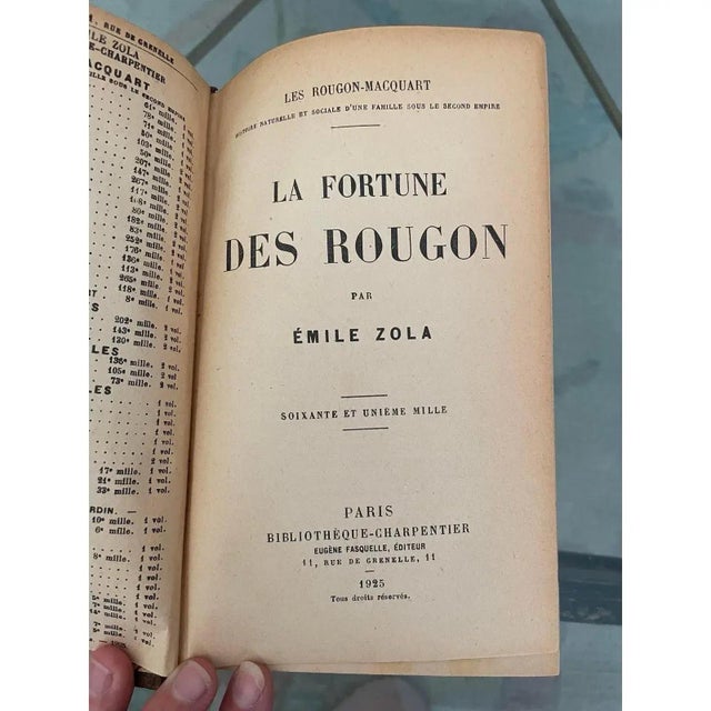 Antique French Leather Bound Books- Set of 4 For Sale - Image 9 of 12