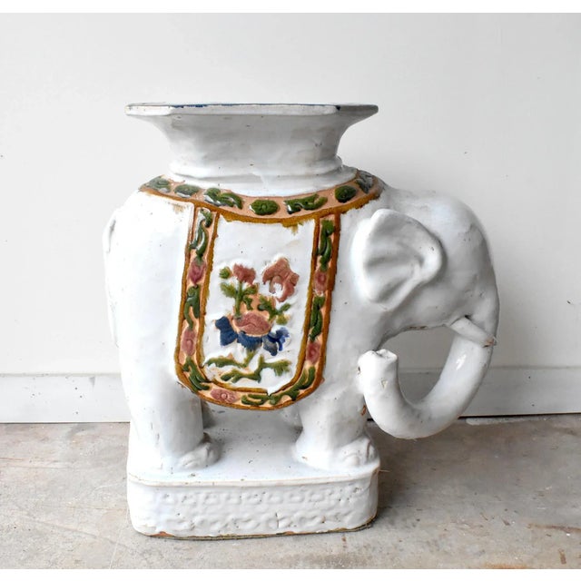 Ceramic 1950s Mid-Century Elephant Garden Seats-a Pair For Sale - Image 7 of 13