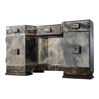 Eglomise Mirror Desk, Manner of Maison Jansen For Sale