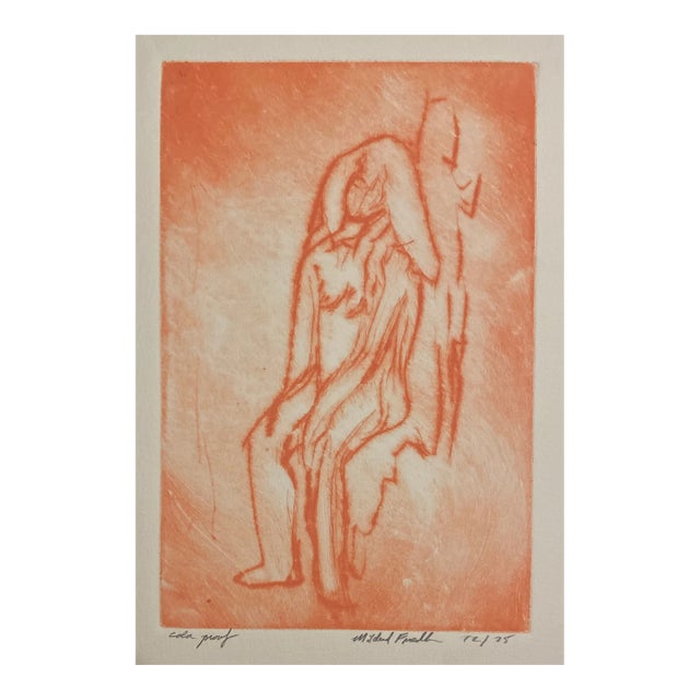 1975 Margaret Friedland Abstracted Female Nude Etching For Sale