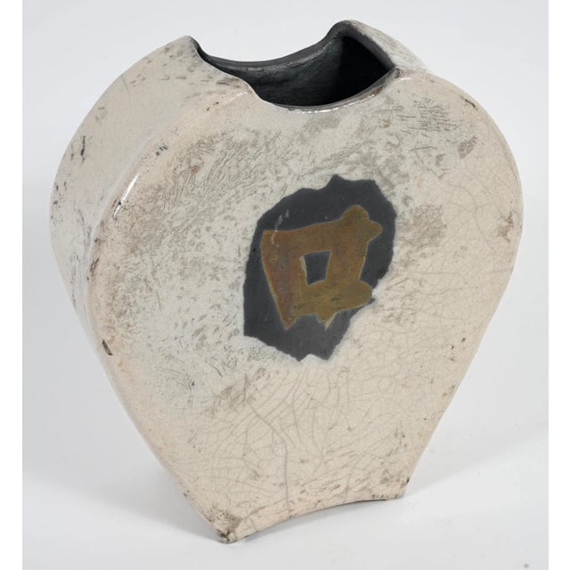 Signed Raku Ceramic Handmand Vase. Perfect centerpiece for flowers in any room.