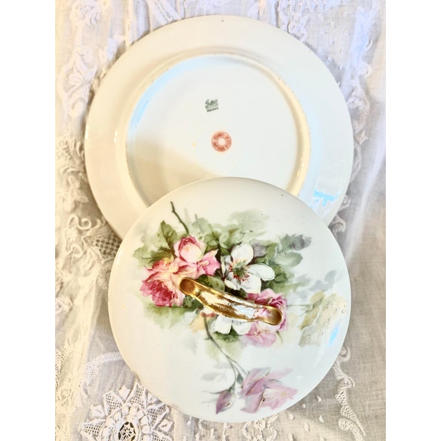 Ceramic Vintage Haviland Limoges France Floral Porcelain Butter Dish For Sale - Image 7 of 10