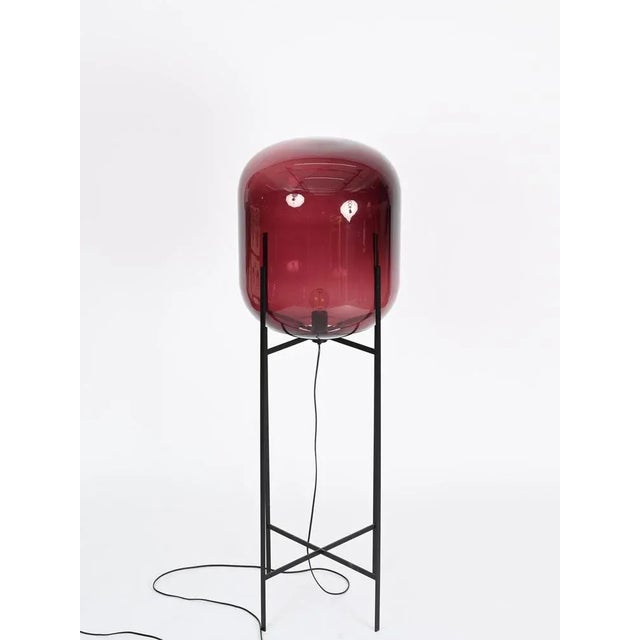 Black Large Purple Oda Floor Lamp in Blown Glass attributed to Sebastian Herkner For Sale - Image 8 of 17