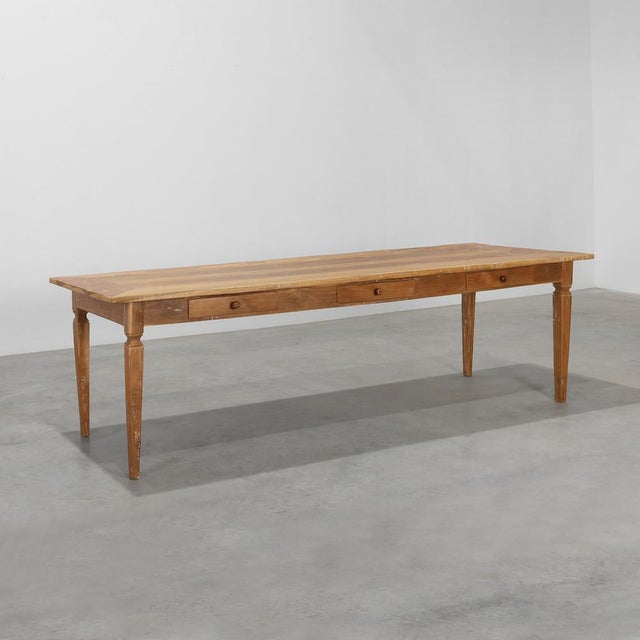 Large French Provincial Farm Table in Elm Wood, France, 1850 For Sale - Image 16 of 16