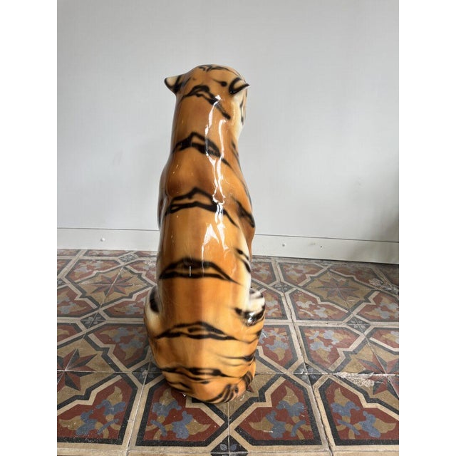 Italian Artist, Large Tiger Statue, Ceramic For Sale - Image 11 of 14