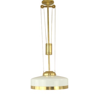 Art Deco Viennese Chandelier with Opal Glass, Austria, 1920s For Sale