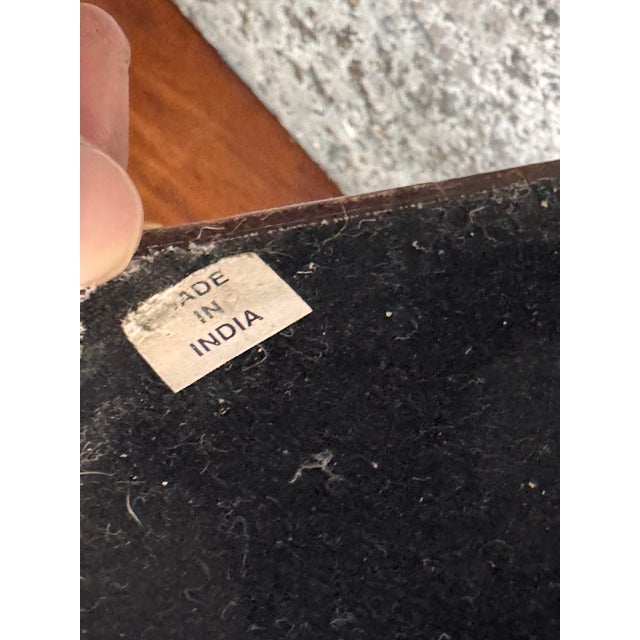 Animal Skin Hexagonal Embossed Leather Side Table, Vintage For Sale - Image 7 of 12