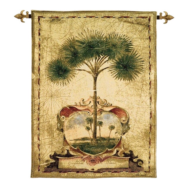 Sunrise Palm Loom Woven Tapestry - 132 X 88 Cm (4'4" X 2'11") - Requires Rod Size 2 For Sale