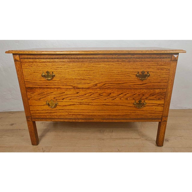 Vintage Farmhouse Chest of Drawers in Carved Oak, 1930 For Sale - Image 6 of 15