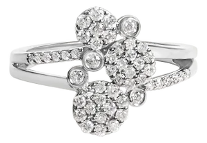 .925 Sterling Silver 1/2 Cttw Diamond Scatter Composite Bypass Ring (I-J Color, I1-I2 Clarity) - Size 6