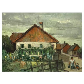 Ernest Voegeli, Family House, Oil on Canvas For Sale
